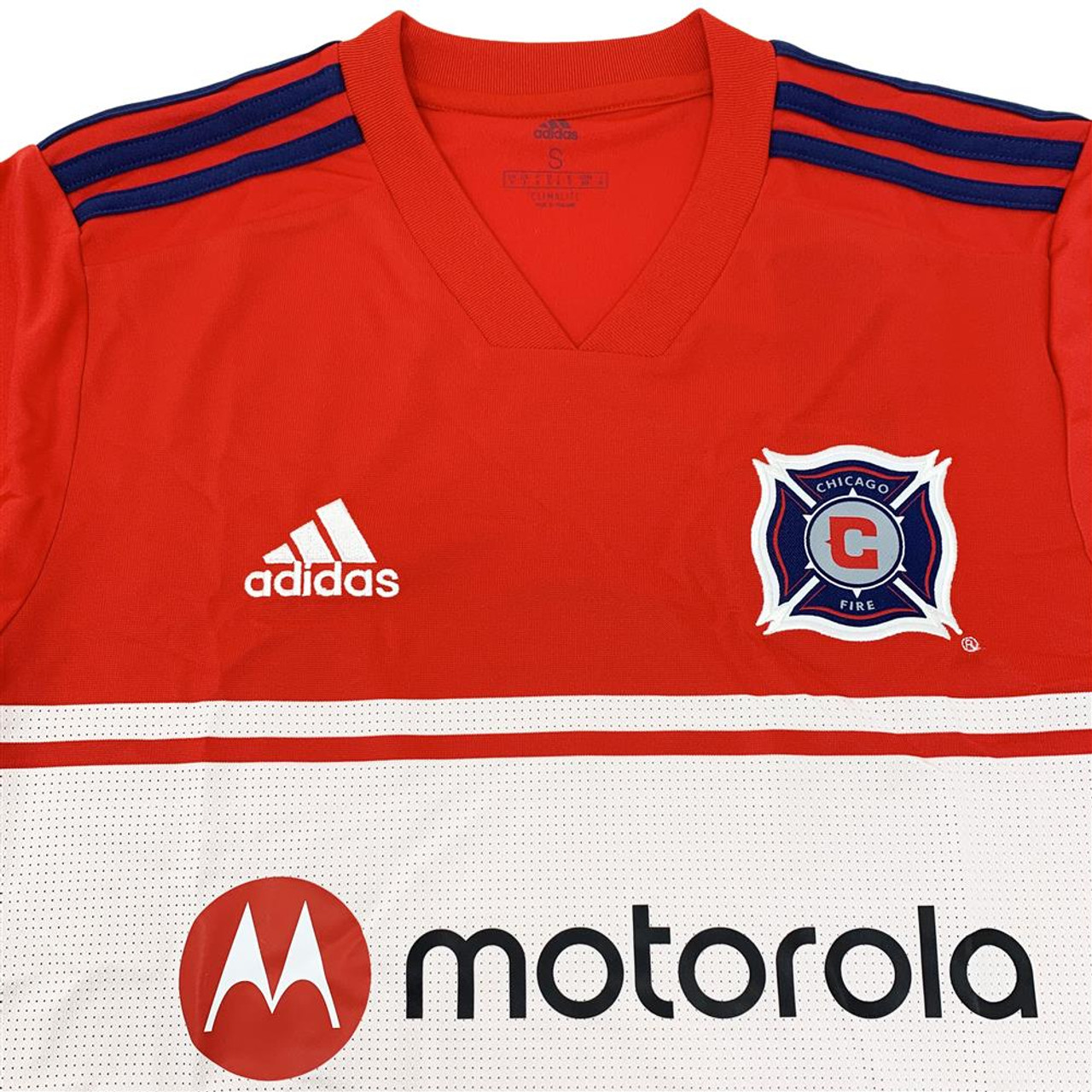 Adidas MLS Soccer Men's Chicago Fire Long Sleeve Authentic Jersey 