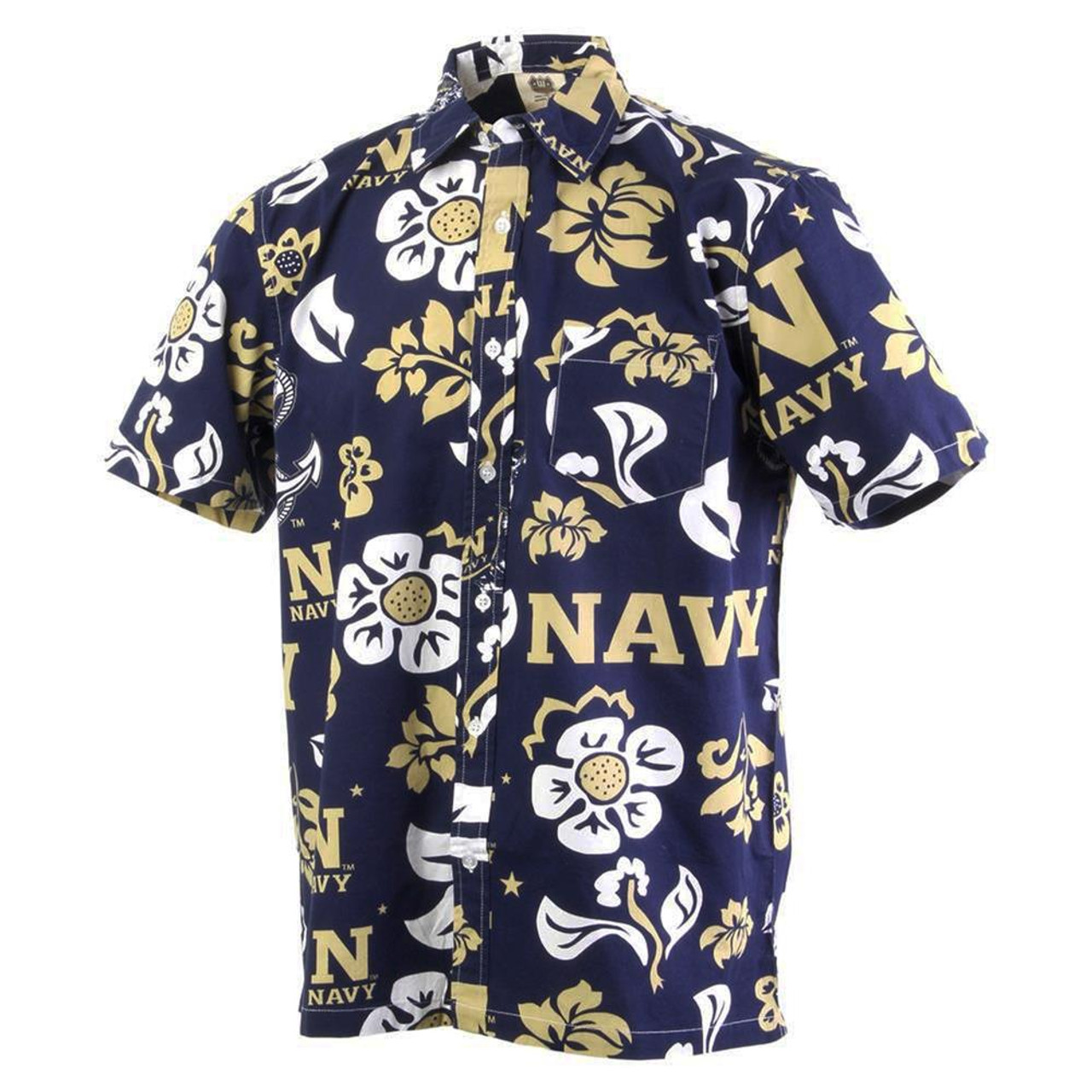 Wes and Willy Men's Air Force Academy Falcons Floral Shirt Button Up Beach Shirt