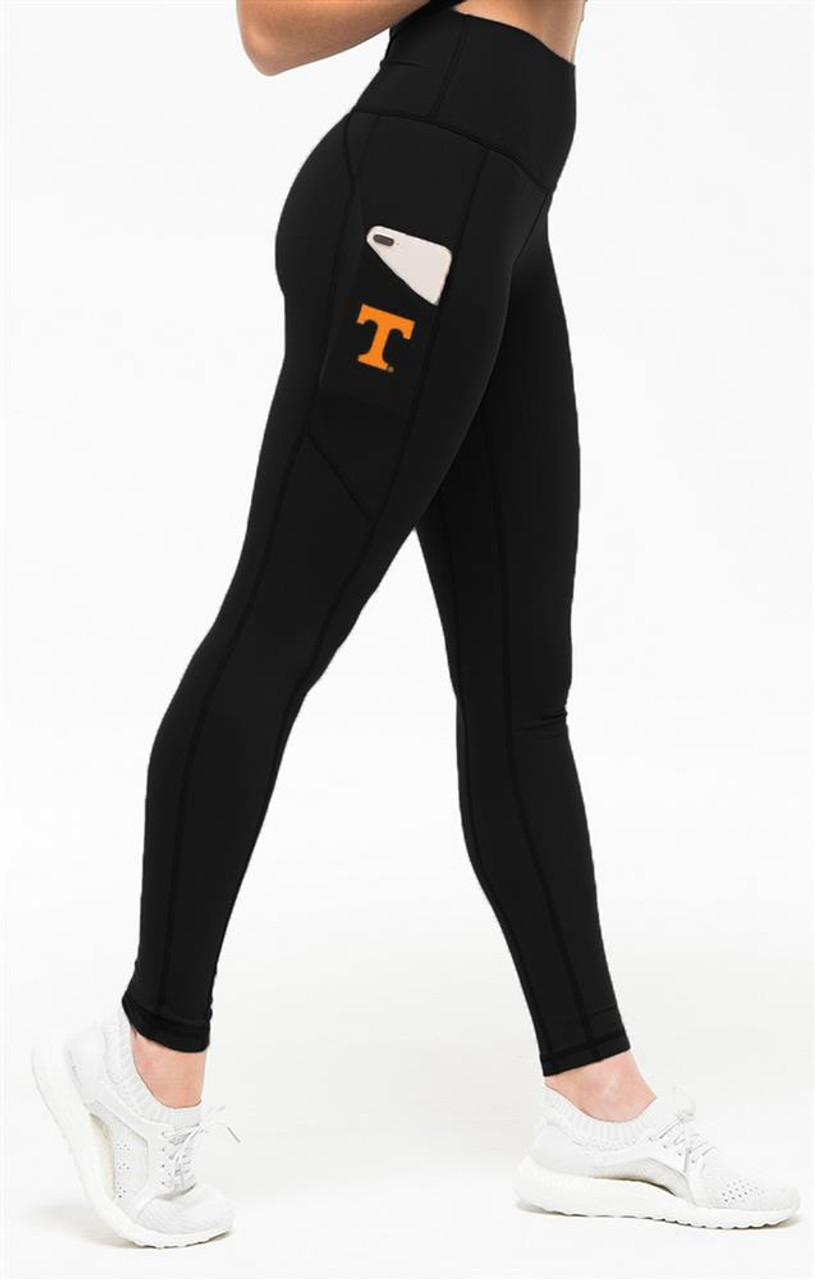 Women's Tennessee Volunteers Vols UT Black Yoga Pants iLeggings Pocket