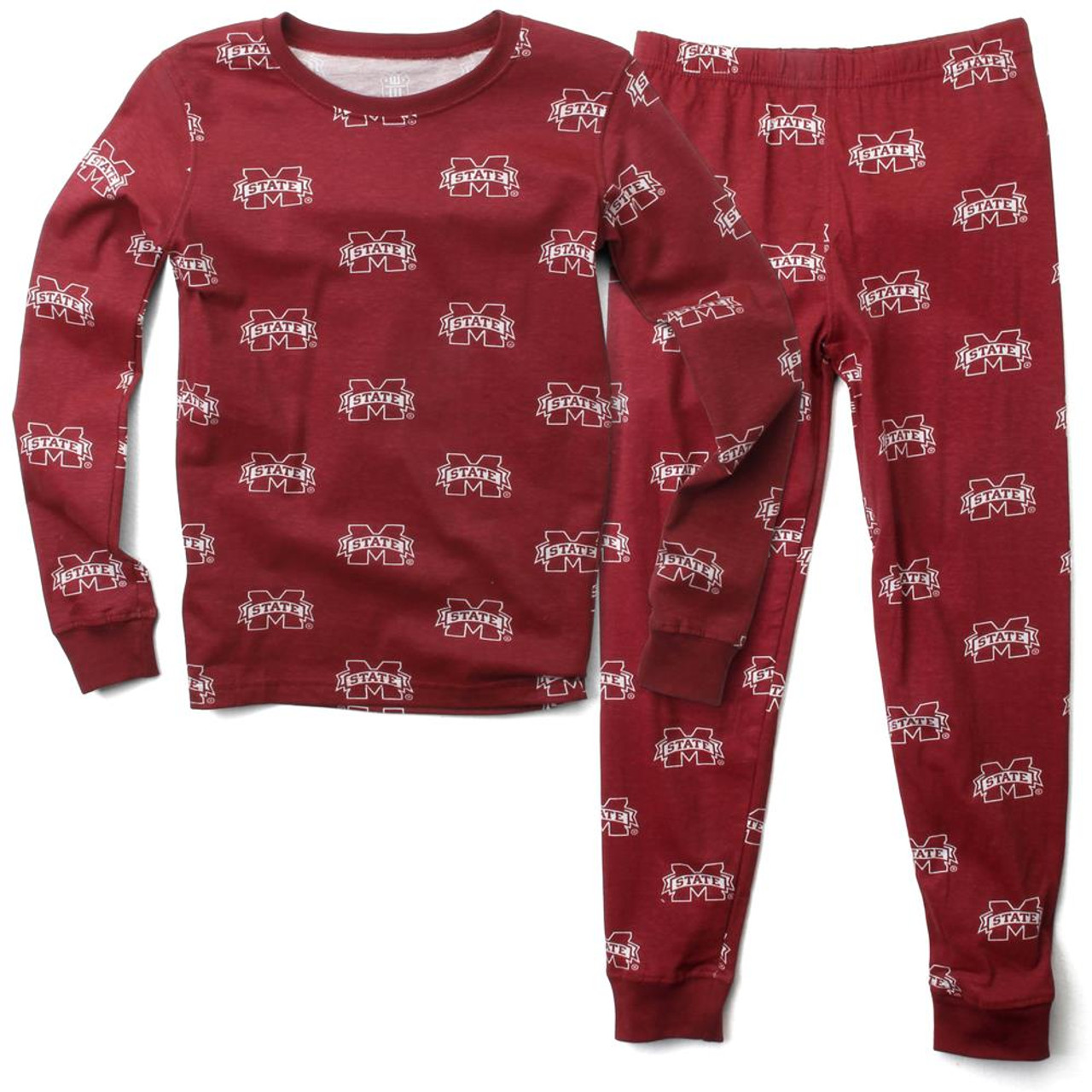 New Jersey Devils Youth Allover Print Long Sleeve T-Shirt and Pants Sleep  Set - Black