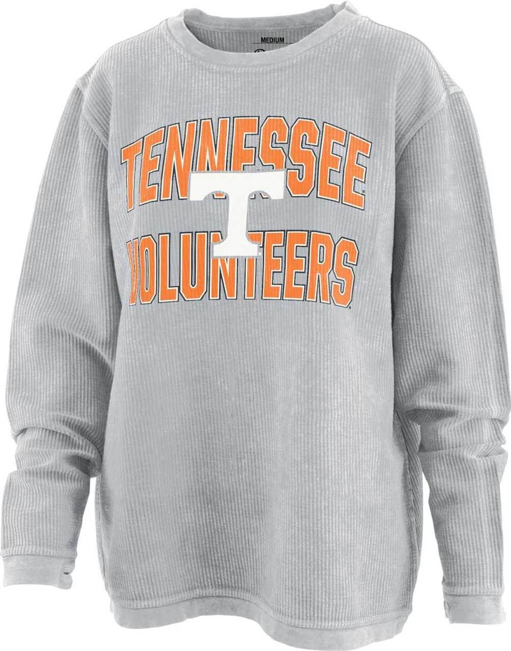 Women's Silver Tennessee Volunteers Vols UT Comfy Cord Pullover Sweatshirt