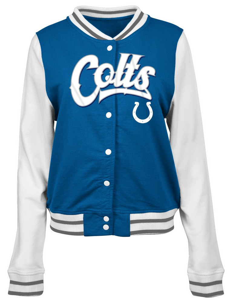 Indianapolis Colts Letterman Jacket Ladies French Terry Coat