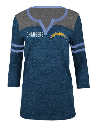 Los Angeles Chargers T Shirt Ladies Henley Quarter Sleeve Tee Los Angeles Chargers T Shirt Ladies Henley Quarter Sleeve Tee