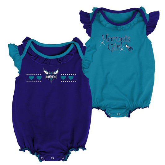 Charlotte Hornets Creeper 2 Pack Homecoming Bodysuit Set Charlotte Hornets Creeper 2 Pack Homecoming Bodysuit Set