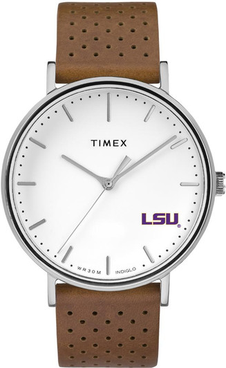 Womens Timex LSU Tigers Louisiana State Watch Bright Whites Leather Womens Timex LSU Tigers Louisiana State Watch Bright Whites Leather