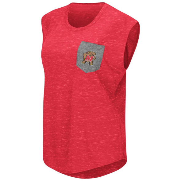 University of Maryland Terps Ladies Pocket Tee Heathered Vintage T-Shirt