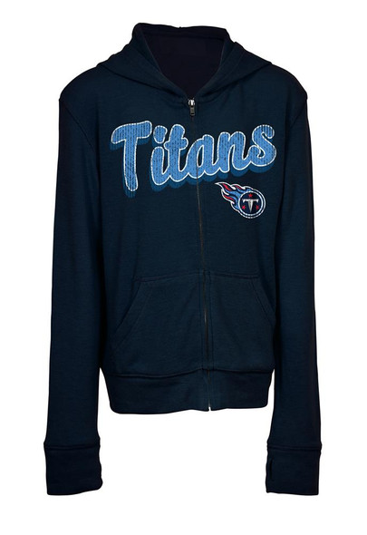 Girls Tennessee Titans Hoodie Full Zip Brushed Knit Jacket