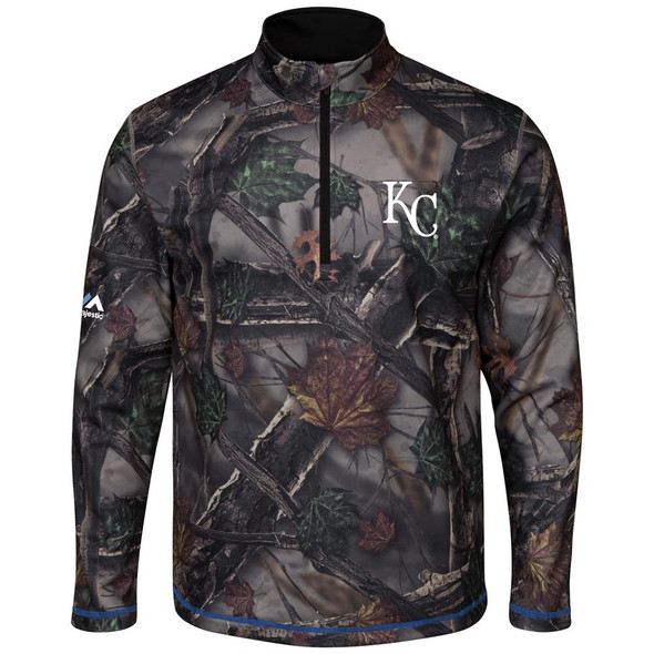 The Woods Majestic Kansas City Royals Camo 1/2 Zip Jacket