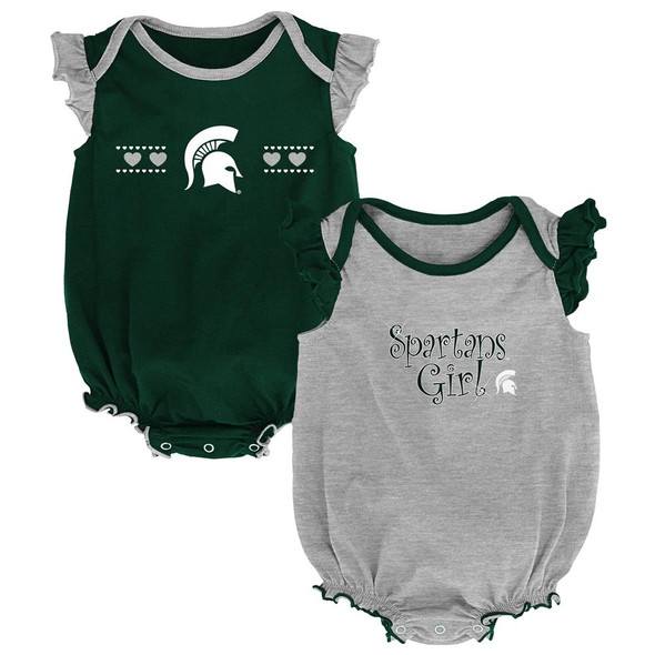 Michigan State University Creeper 2 Pack Homecoming Bodysuit Set