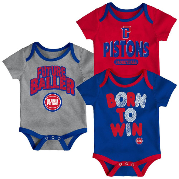 Detroit Pistons Infant Creeper Set Lil Tailgater 3 Pack