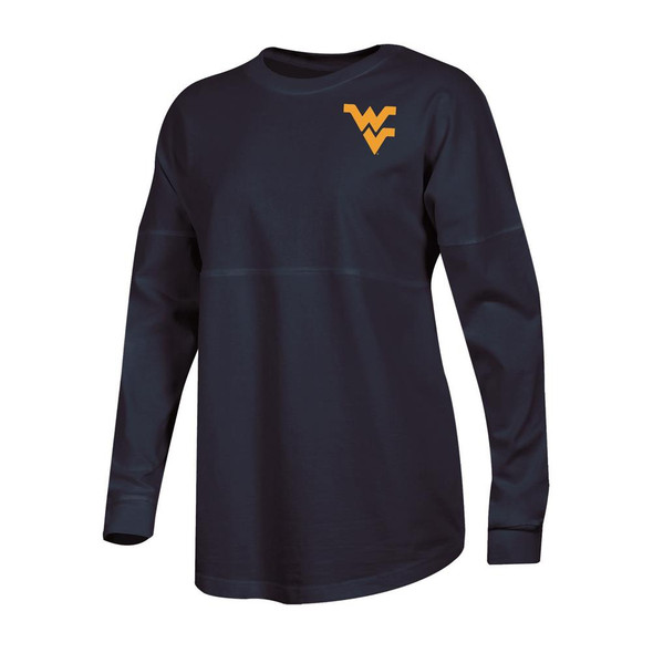 Ladies West Virginia Mountaineers Long Sleeve Oversized Fan Shirt