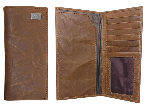 Purdue University Leather Wallet Brown Checkbook Wallet