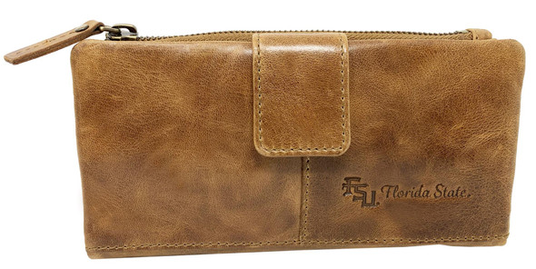 Women's FSU Florida State University Clutch Wallet Leather Snap Clutch