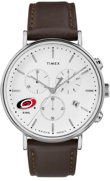 Mens Carolina Hurricanes Watch Chronograph Leather Band Watch