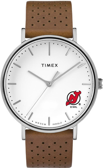 Womens Timex New Jersey Devils Watch Bright Whites Leather