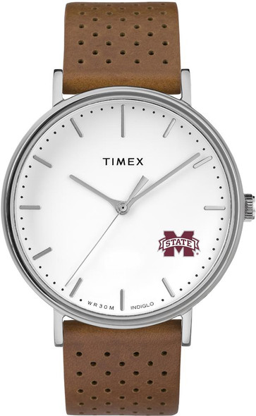 Womens Timex Mississippi State Bulldogs Watch Bright Whites Leather