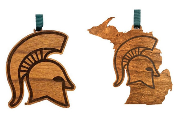 Michigan State University Ornament 2 Pack Holiday Wood Ornaments