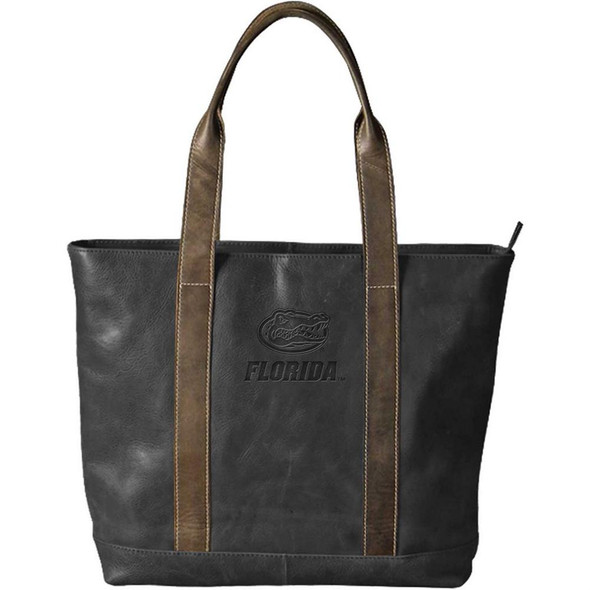 University of Florida Gators Tote Bag Black Genuine Leather Tote