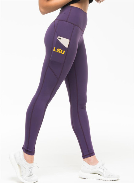 Ladies LSU Tigers Louisiana State iLeggings Yoga Pants by Kadyluxe