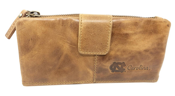 Women's North Carolina Tarheels UNC Clutch Wallet Leather Snap Clutch