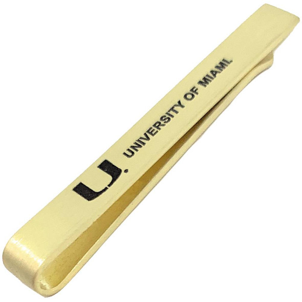 University of Miami Hurricanes Tie Clip Gold Tie Bar Gift Set
