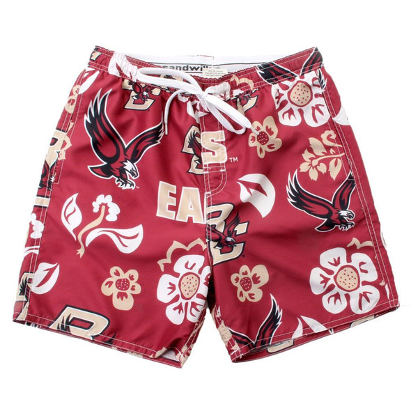 Men's Boston College BC Swim Trunks Floral Swim Shorts