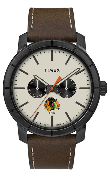 Men's Chicago Blackhawks Timex Watch Home Team Leather Watch