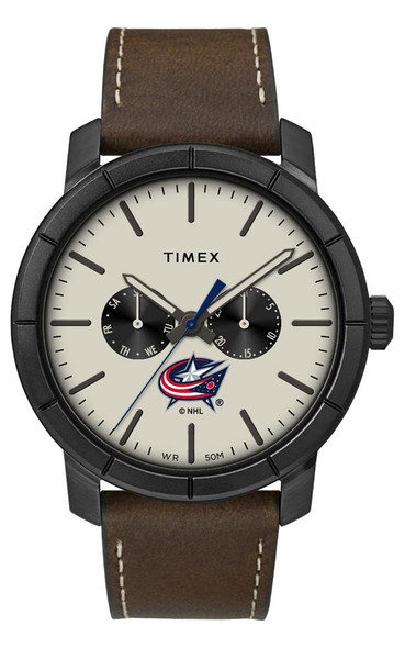 Men's Columbus Blue Jackets Timex Watch Home Team Leather Watch