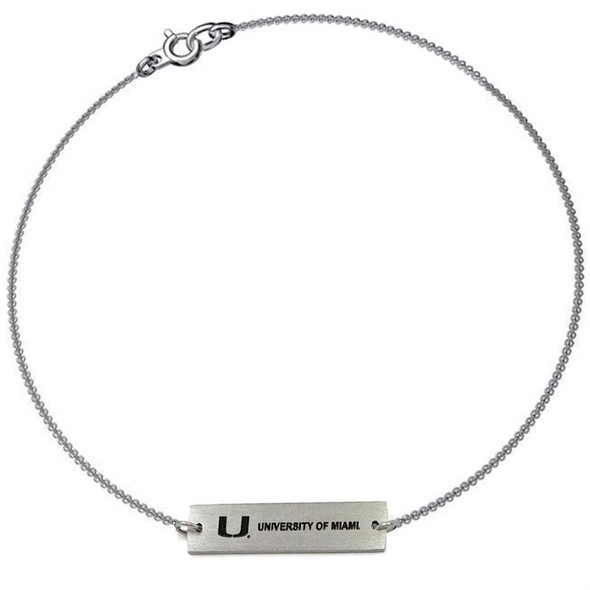 Women's University of Miami Hurricanes Bracelet Silver Bar Bracelet