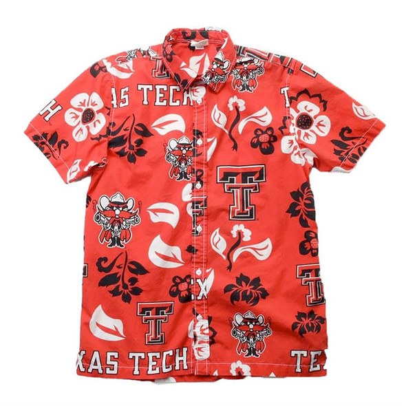Men's Texas Tech University Floral Shirt Button Up Beach Shirt