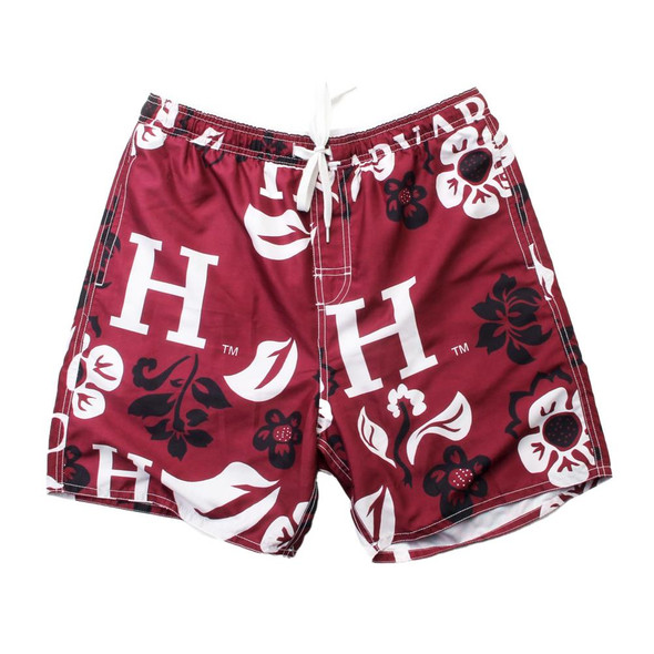 Men's Harvard University Swim Trunks Floral Swim Shorts