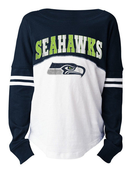 Girls Seattle Seahawks T-Shirt New Era Long Sleeve Tee
