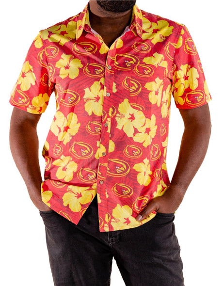 Men's Iowa State Cyclones Hawaiian Shirt Hibiscus Beach Shirt