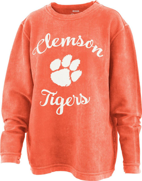 Women's Clemson University Tigers Comfy Cord Pullover Sweatshirt