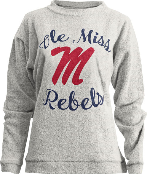 Womens Ole Miss Rebels Sweatshirt Comfy Terry L/S Crew