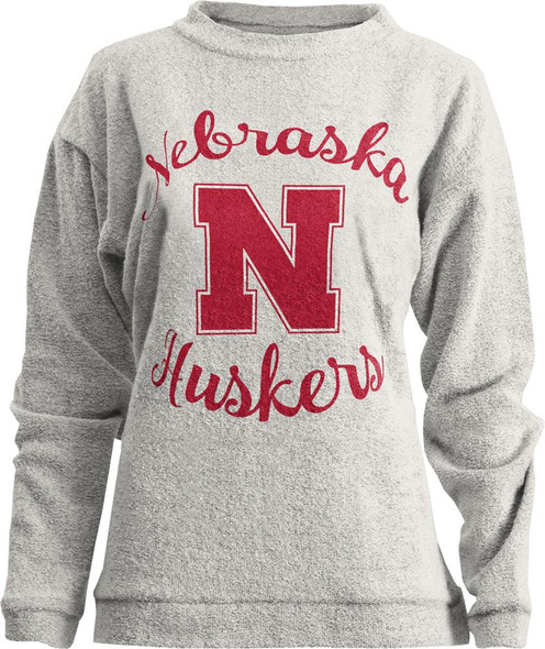 Womens Nebraska Cornhuskers Sweatshirt Comfy Terry L/S Crew