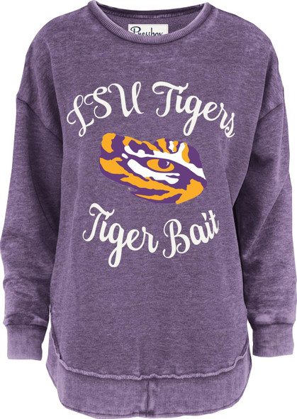 Women's LSU Tigers Louisiana State Sweatshirt Vintage Poncho Fleece