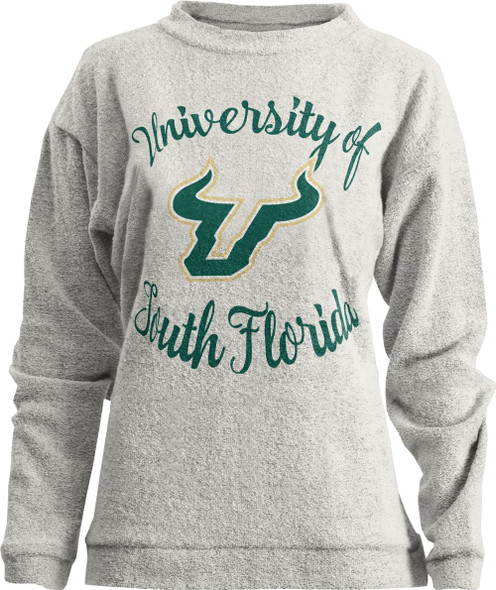 Womens South Florida USF Bulls Sweatshirt Comfy Terry L/S Crew