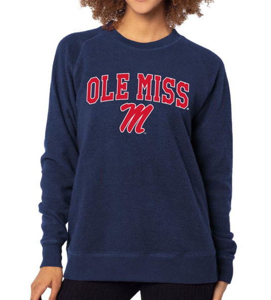 Women's Ole Miss Rebels Sweatshirt Ladies Cloud Fleece Crewneck Sweatshirt