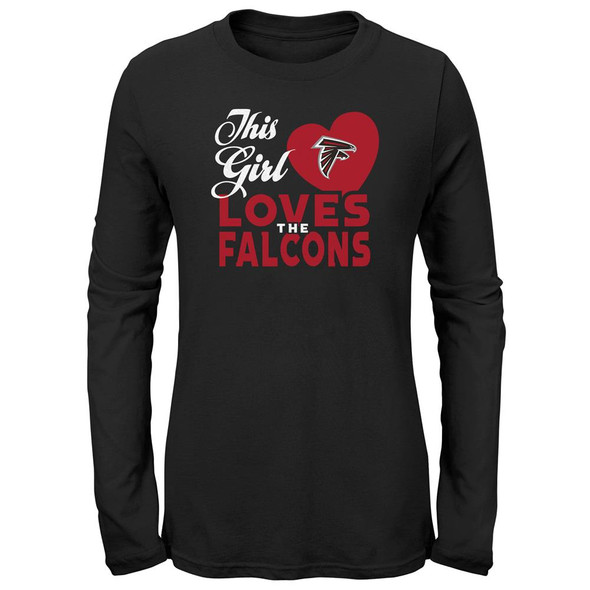 Girls Atlanta Falcons Tee This Girl Loves L/S T-Shirt