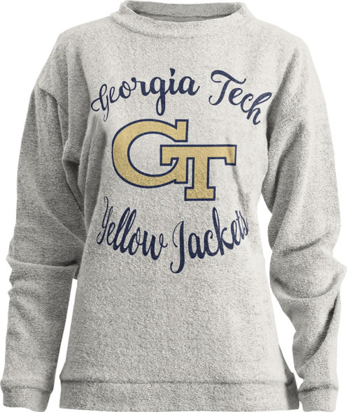 Womens Georgia Tech GT Sweatshirt Comfy Terry L/S Crew