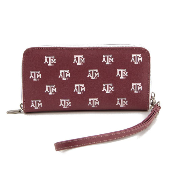 Ladies Texas A&M Aggies Wristlet Womens Leather Wallet Cellphone Money Holder