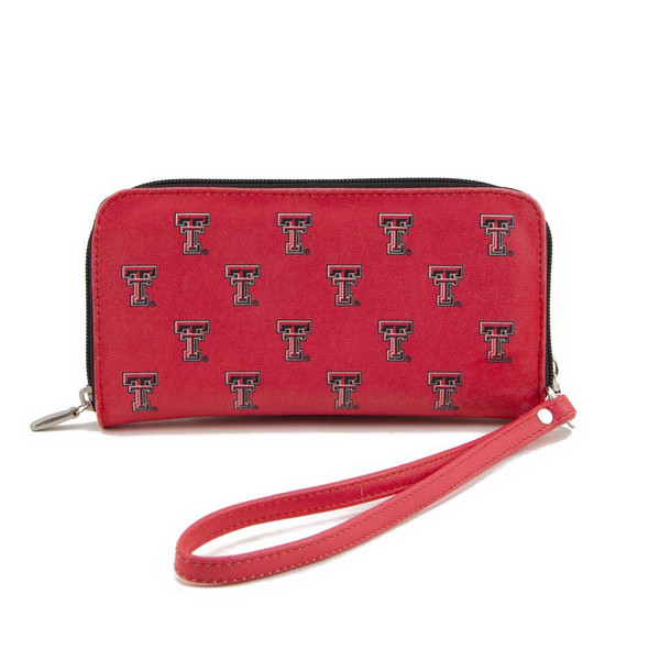 Ladies Texas Tech University Wristlet Womens Leather Wallet Cellphone Money Holder