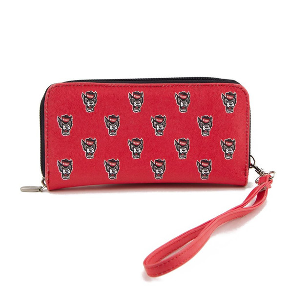 Ladies NCSU NC State Wolfpack Wristlet Womens Leather Wallet Cellphone Money Holder