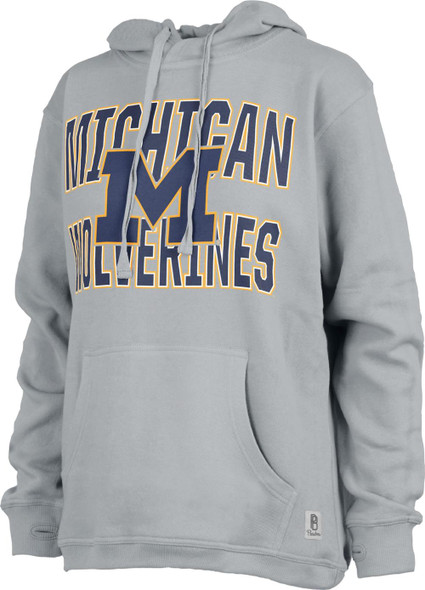 Women's Grey University of Michigan Wolverines Hoodie Coastal Fleece Oversized Hooded Sweatshirt