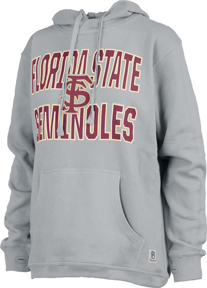 Women's Grey FSU Florida State University Hoodie Coastal Fleece Oversized Hooded Sweatshirt