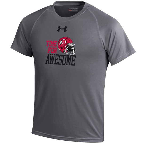 Carbon Heather Under Armour University of Utah Utes Boy's Tee