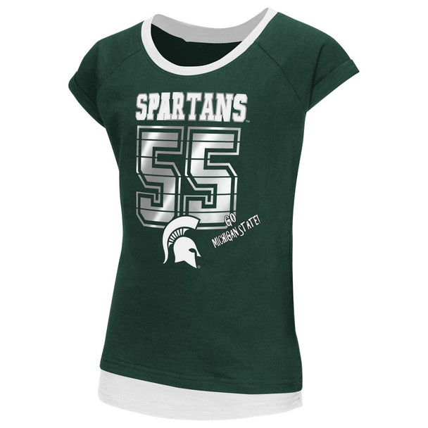 Michigan State University Youth Girls Roll Sleeve Tee