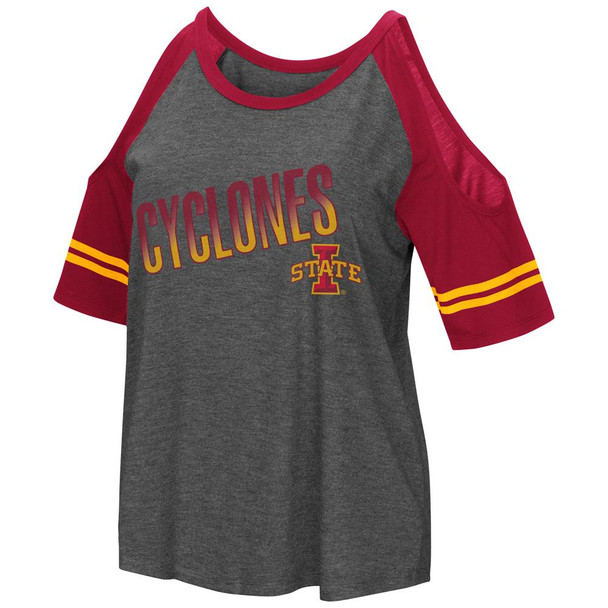 Iowa State Cyclones Ladies Cold Shoulder Tee Open Shoulder