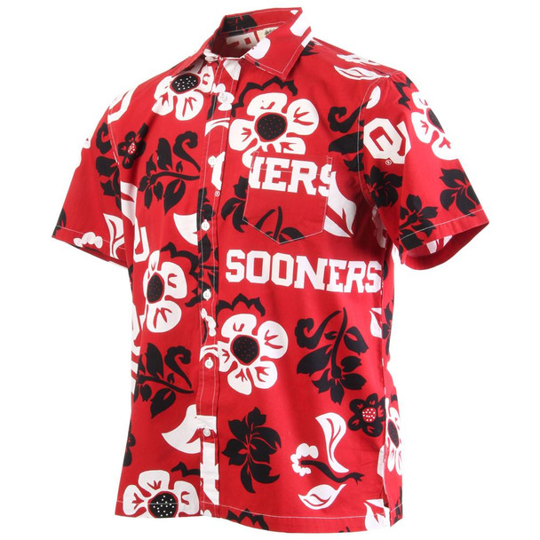Men's University of Oklahoma Sooners Floral Shirt Button Up Beach Shirt